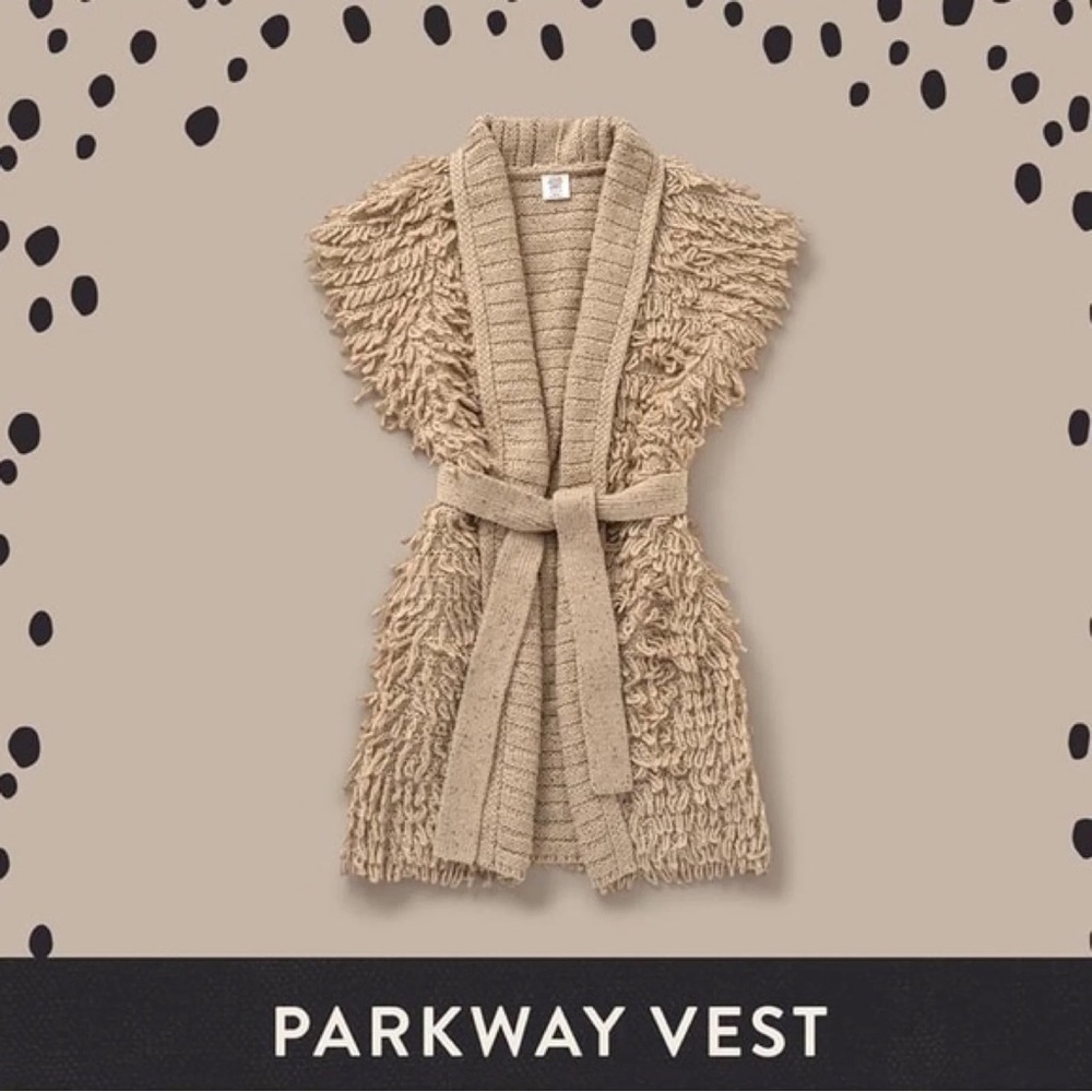 Good Hart, Matilda Jane Parkway Vest Sweater Beige Wool Blend Size M/L